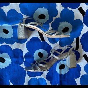 Silver Strappy Loeffler Randall Sandals Size 10